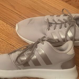 Gray and Gold Striped Adidas Sneakers Women’s Size 7